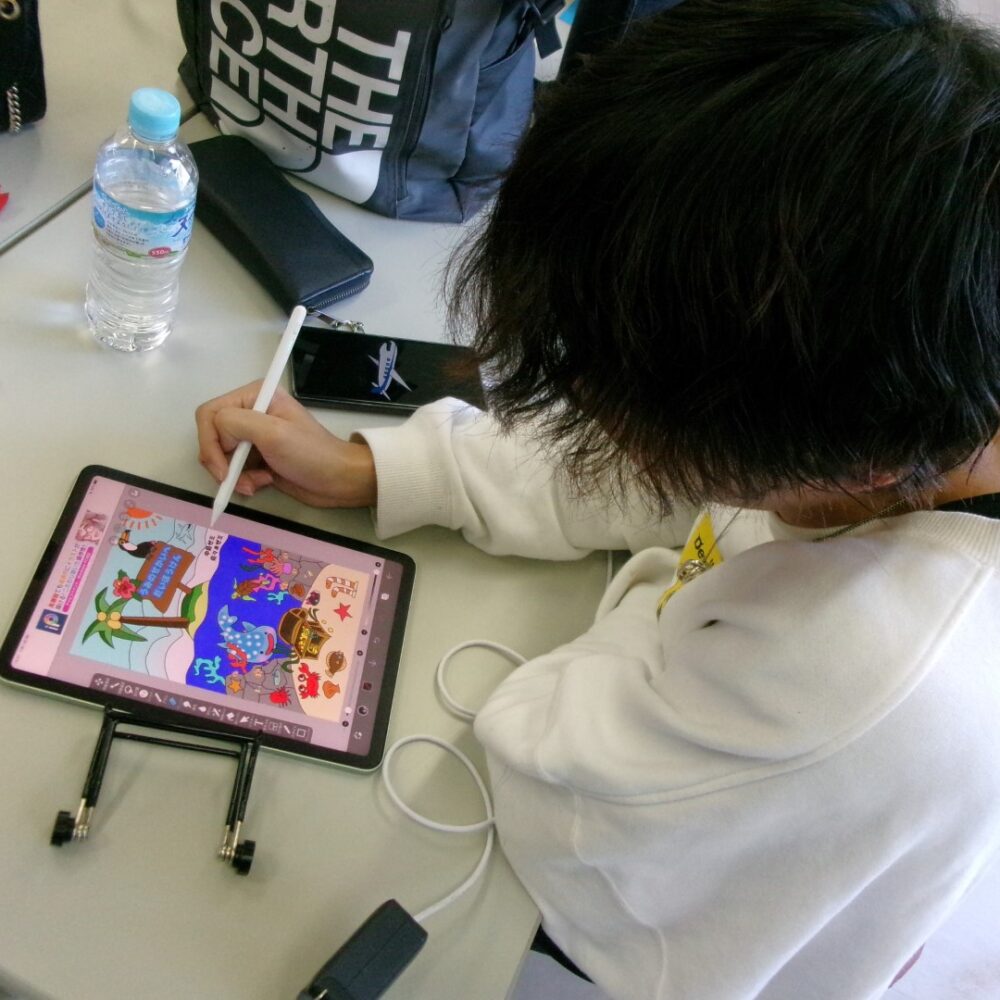 ポスター作成 on タブレット(交流会準備)