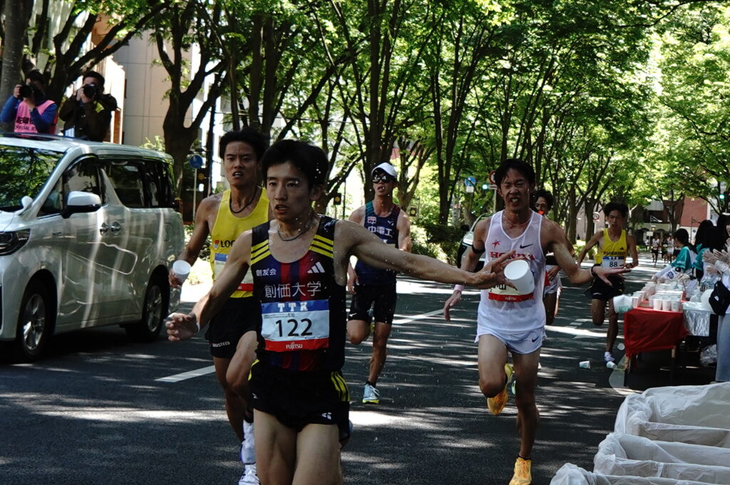 上手く水を取ってクールダウン